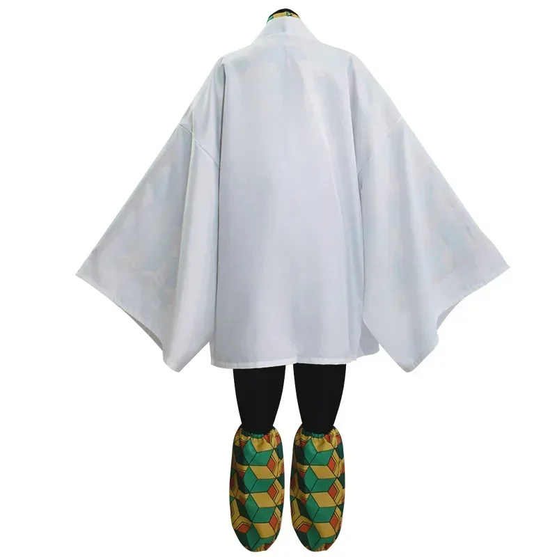 Sabito Cosplay Costume Kids Men Kimono Outfit Halloween Party Costume Wig Mask Tattoo Stickers Set