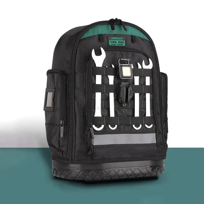 Tool Backpack, Men\'s Maintenance Canvas, Durable, Portable Installation, Multifunctional Electrician Specific Shoulder Tool Kit