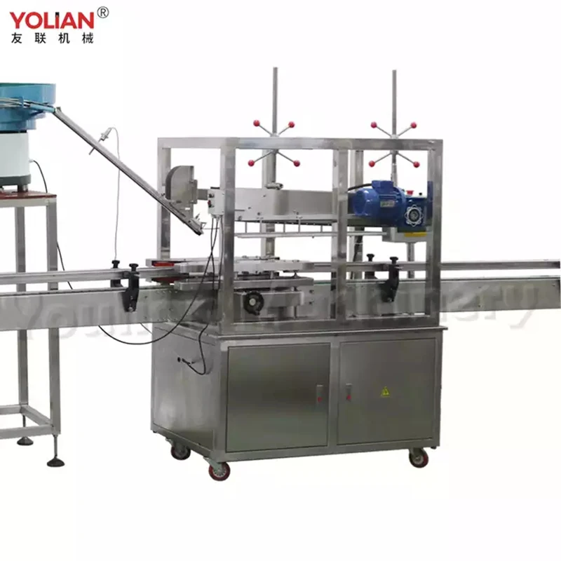 YG-500 Fully Auto Sunflower Olive Edible Cooking Oil Bottle Sealing Capping Packaging Machine Production Line with Cap Feeder