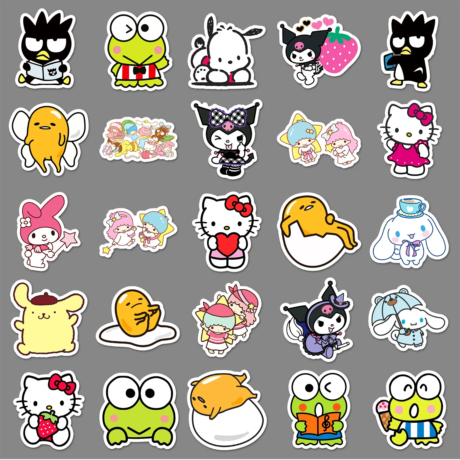 

New 101pcs Sanrio Cartoon Stickers Cute KT Melody Decoration DIY Water Cup Phone Case Small Stickers