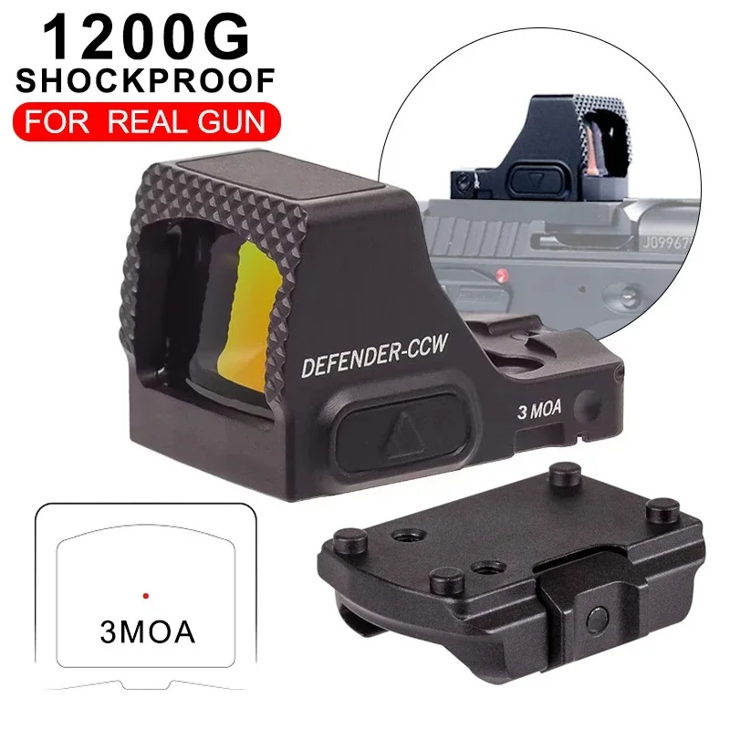 

VT DEFENDER-CCW Red Dot Sight 3MOA Pistol Handgun Optic Sight RMSc Footprint Shockproof Parallax Free Rifle Scope DFCCW-MRD3
