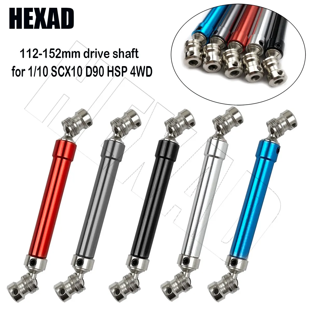 RC Car Metal Universal Drive Shaft Joint CVD 112-152mm Drive Shaft for 1/10 AXIAL SCX10 AX10 D90 RC4WD TF2 HSP Upgrade Parts