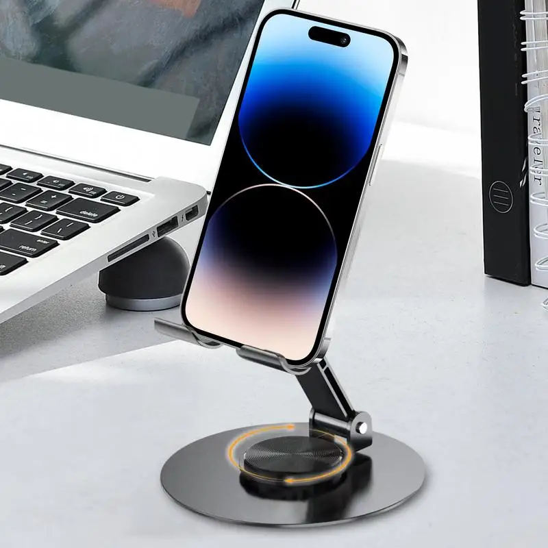 Desktop Phone Stand Tabletop Smartphone Holder Adjustable Height And Angle Foldable Cell Phone Stand Holder For Desk