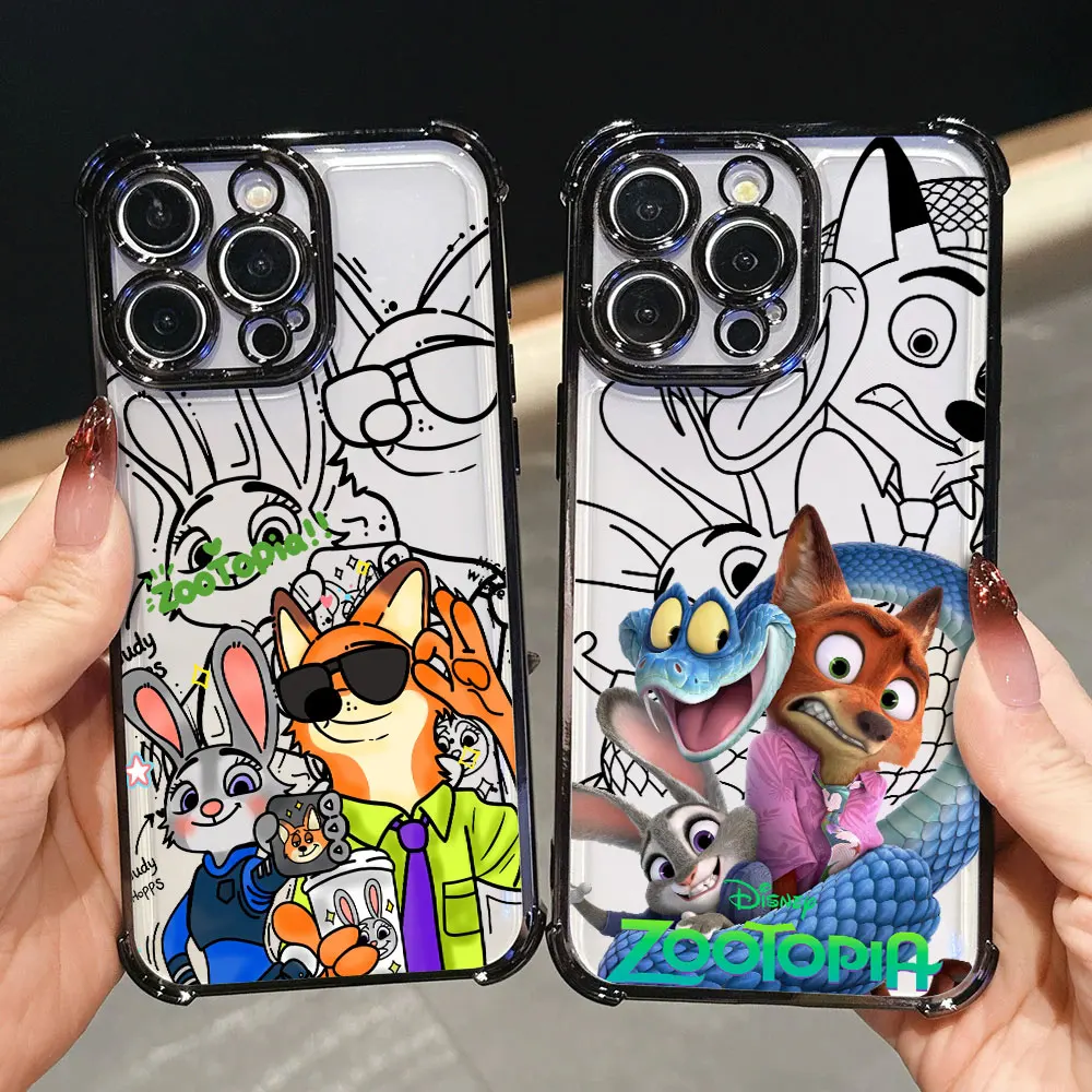 

Disney Zootopia Cartoon Shockproof Case For iPhone 17E 17 16 Pro 15 14 13 12 11 Pro Max 17 Air 16 E 15 Plus Silicone Phone Cover