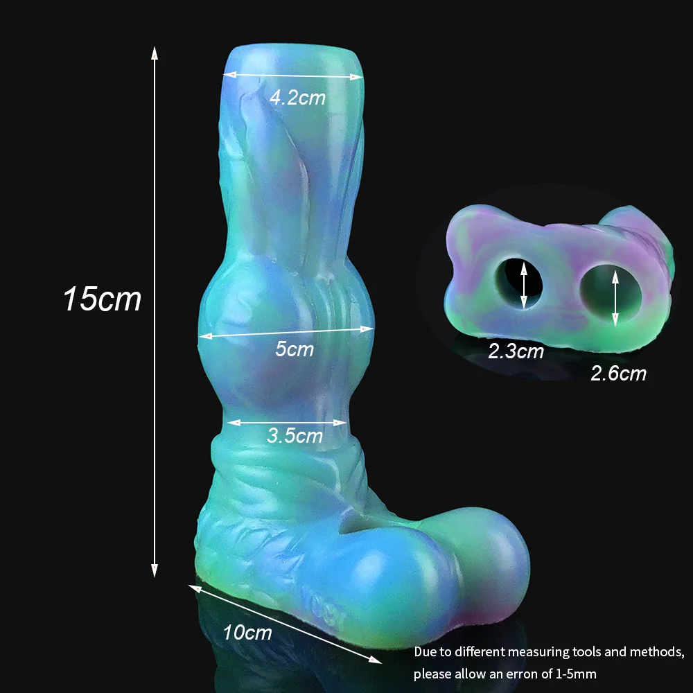 YOCY Fantasy Dog 5cm Knot Penis Sleeve Soft Silicone Cock Sheath Hollow Penis Enlargement Male Adult Sex Toy 5.9 inch