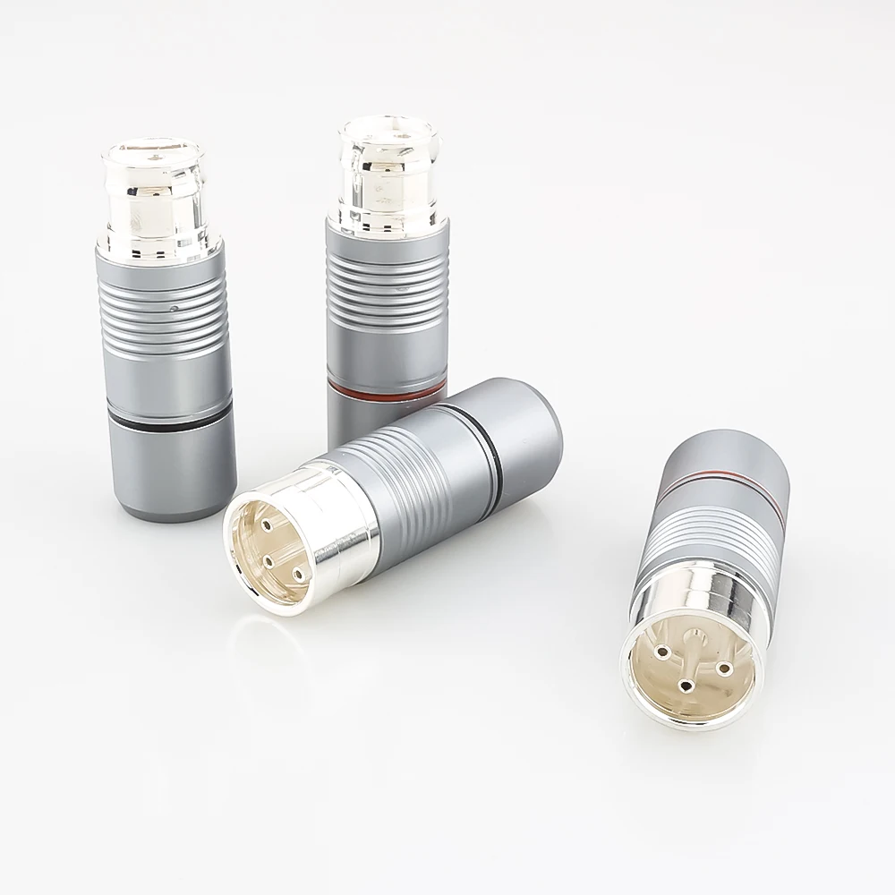4 pezzi VR012 di alta qualità placcato argento tellurio rame maschio femmina connettore XLR audio XLR connettore di bilanciamento per spina hifi
