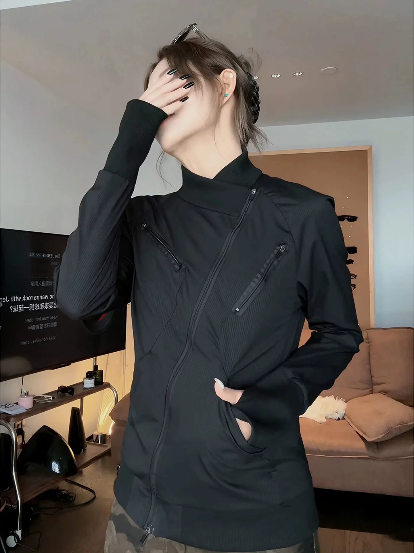 Summer Clothing Styles Men - Black Irregular Zipper Ice Silk Sun