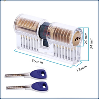 Practice Transparent Tubular Lock Cylinder Visible Training Pick Skill Cutaway Inside Copper Padlock Tool Practice View