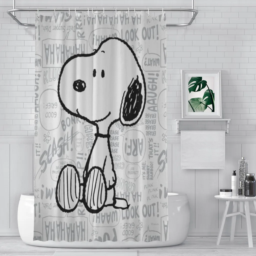 Snoopy Unique decor Modern Fabric Bathroom Shower Curtains art design Curtain