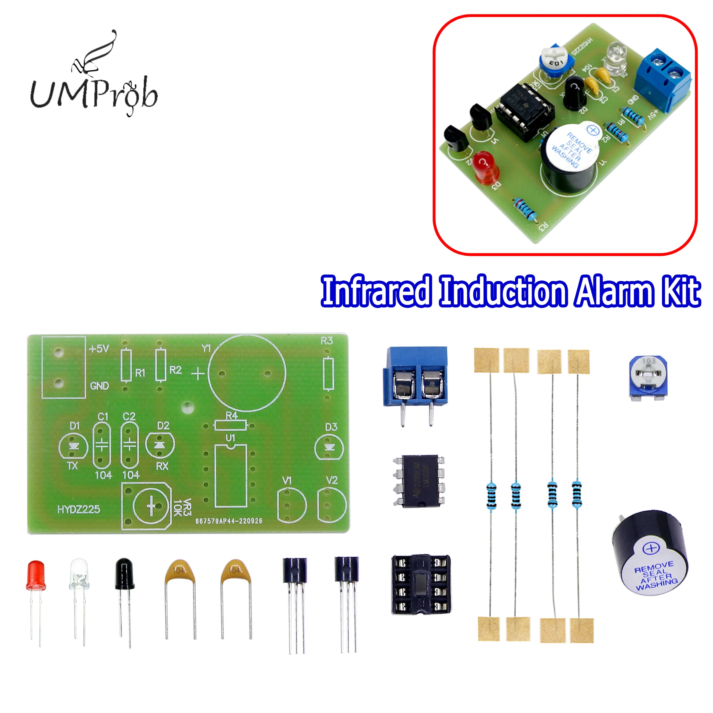 Infrared Induction Alarm Kit Electronic Circuit Welding Product Process Assembly Teaching Practice DIY