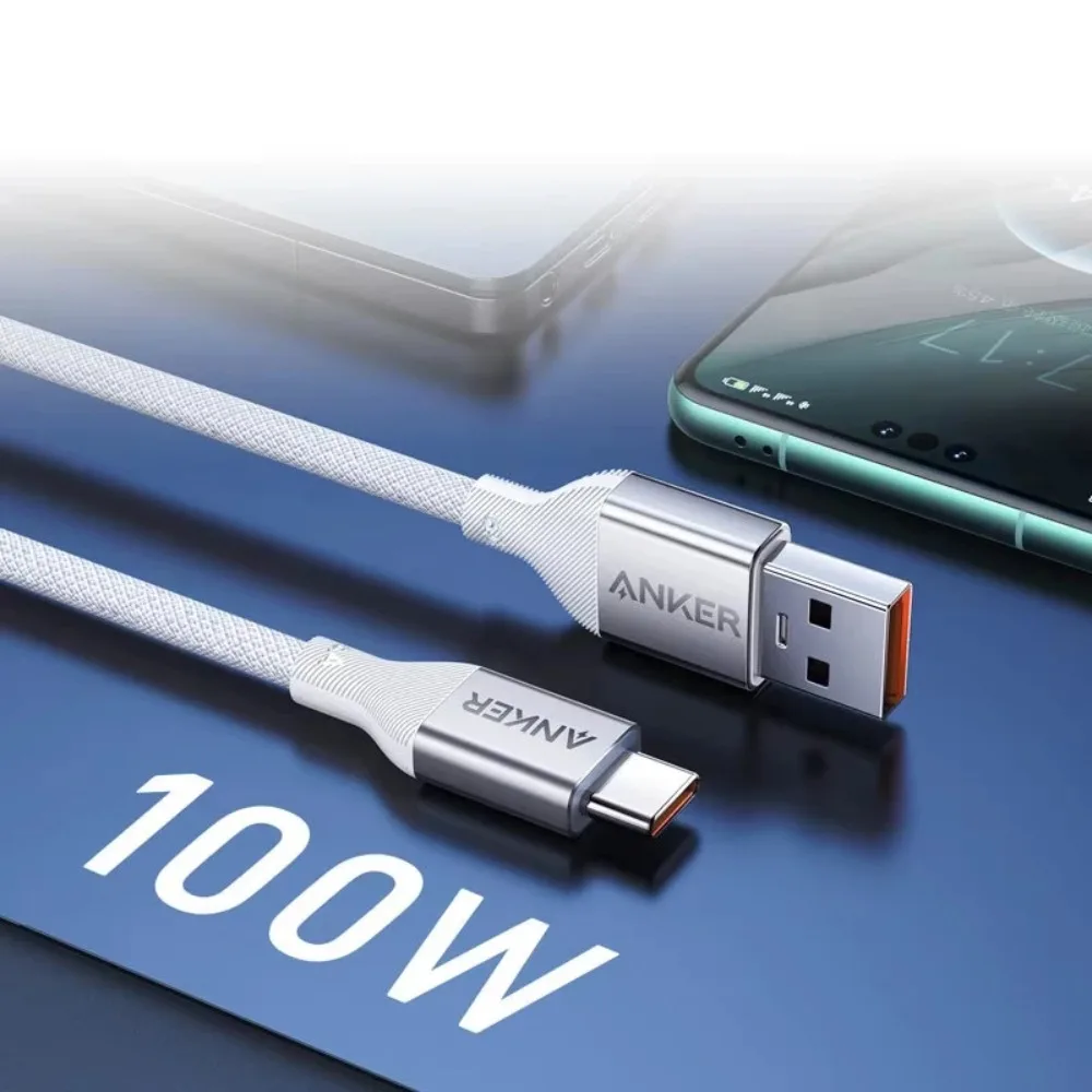 Kabel USB A do USB C Anker A8052 100W 6A do szybkiego ładowania i transmisji danych dla telefonów Samsung Xiaomi Huawei Android — zdjęcie produktu 5