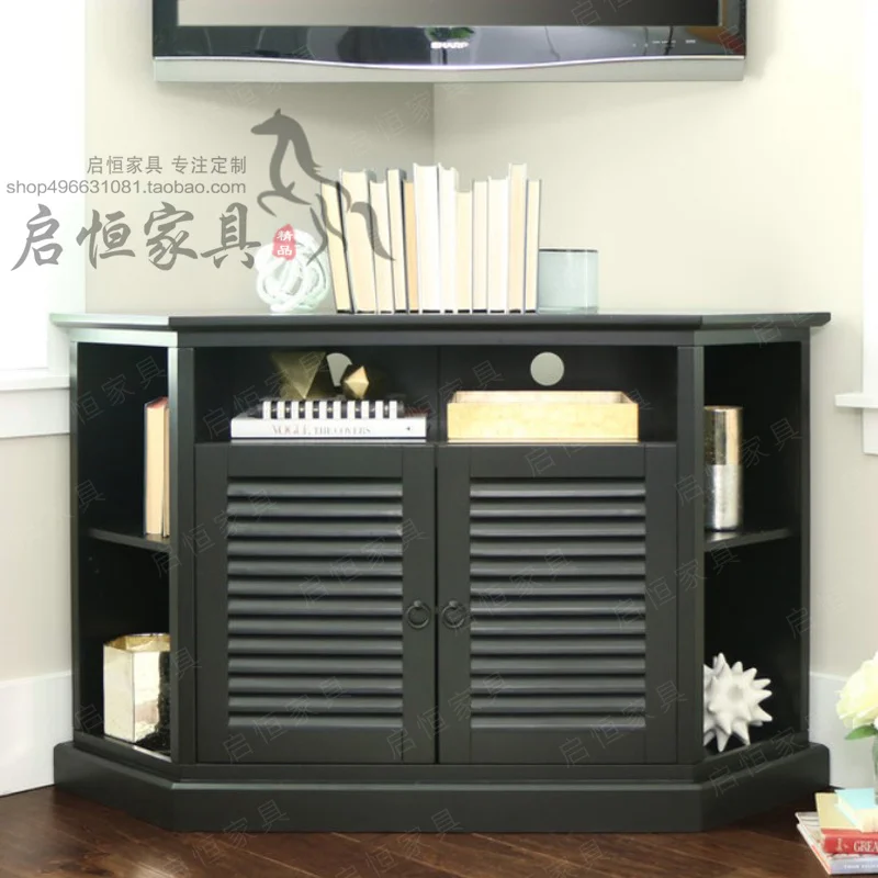 Q Solid Wood Living Room Corner Cabinet Triangle Corner Cabinet