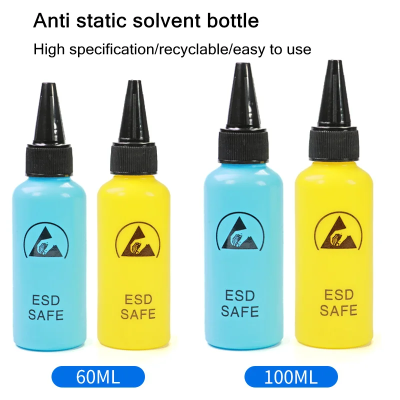 

TE-P4 Alcohol Bottle Dispensing Washing Plate Water Anti-static Solvent Bottle with Needle 60/100ML Leak-proof Phone Repair