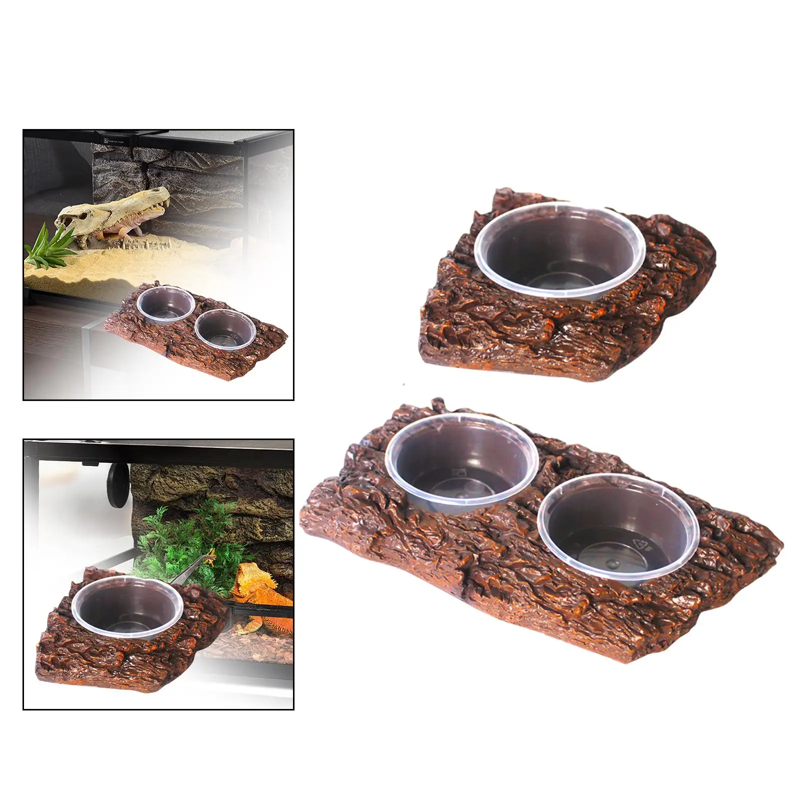 Feeder Dish Reptiles Drinking Amphibians Feeding Reptile Food Water Bowl for Chameleon Bearded Dragons Snake Hermit Crabs Turtle