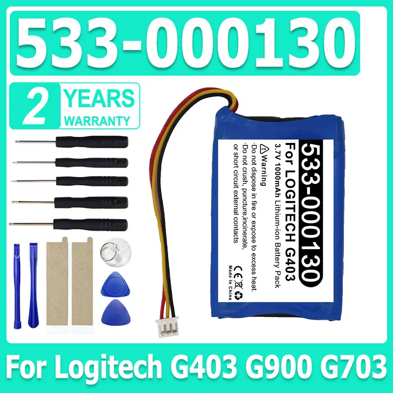 

Новый аккумулятор 1000 мАч 383450 533-000130 для беспроводной мыши LOGITECH G403 G900 G703 x100 + бесплатные инструменты