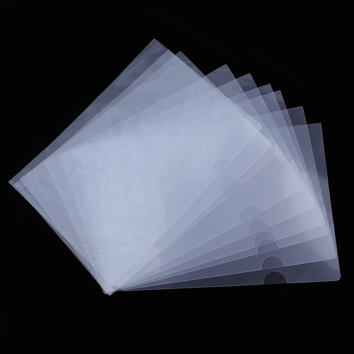 

12pcs Transparent Document Clear Plastic File Folder For A4 Us Letter L-Type Water Resistant Lightweight Pp Folder