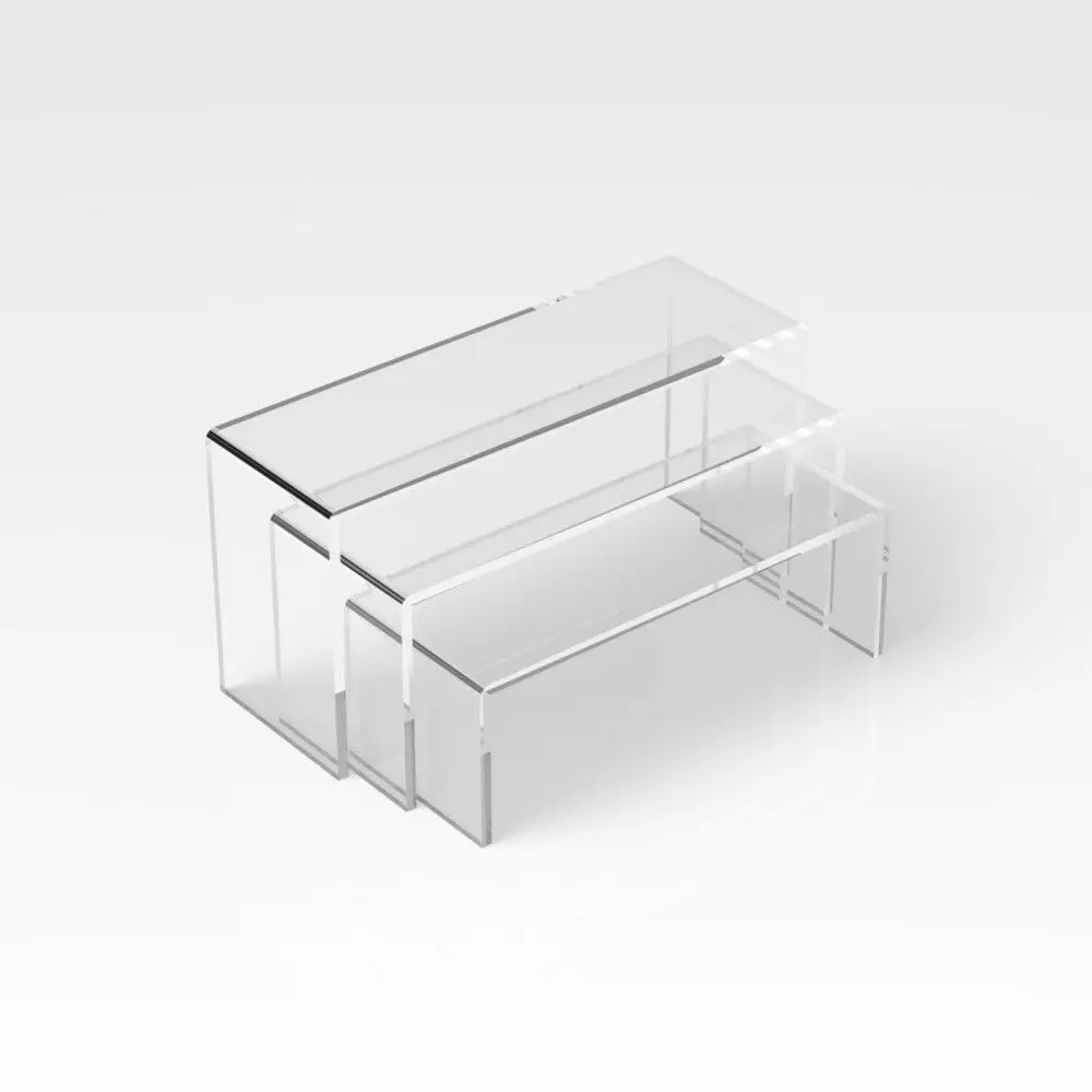 

3Pcs/Set 3mm Acrylic U Type Counter Window Hats Shoes Glasses Display Stand Cabinet Jewelry Storage Rack Shelf Home Organizer