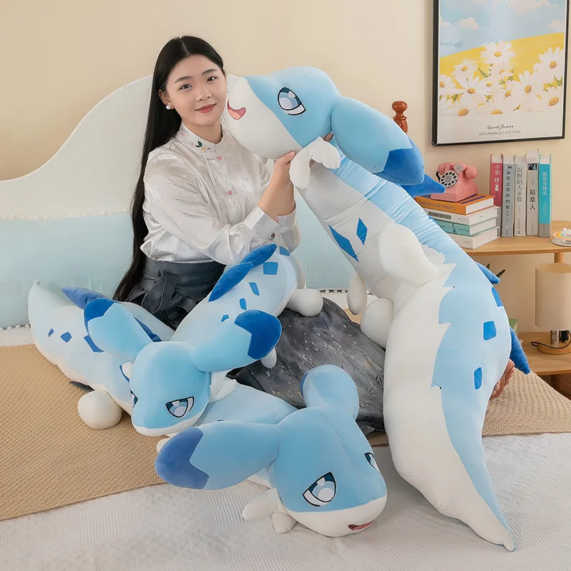 وسادة مخملية ناعمة من العالم الخارجي ، شيليت ، وسادة كبيرة طويلة ، زخرفة أريكة ، أزرق ، وردي ، تنين ، لطيف ، لعبة ساخنة ، كاواي ، لطيف