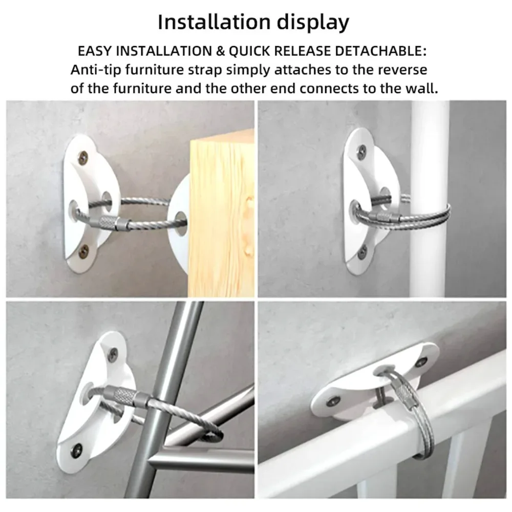 Metal Furniture Anti-falling Fixator Wardrobes Shelf Anti Tip Cabinet Fixer Protection Furniture Anchor Anti-falling Buckle