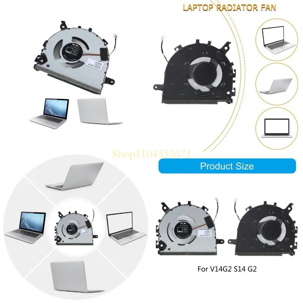 Best Seller Metal CPU FAN Laptop Cooling For Notebook 3-14ITL6 V14 S14 G3 Cooling Fan