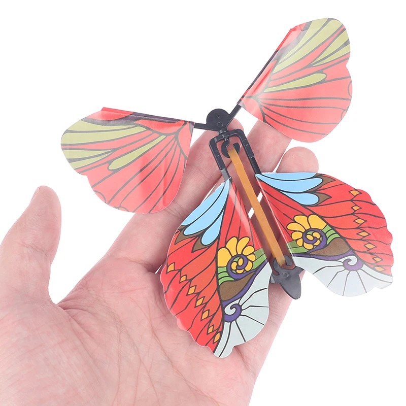 10 PCS Magic Wind Up Flying Butterfly Surprise Box Explosion Box in The Book Rubber Band Powered Magic Fairy Flying Toy Gift