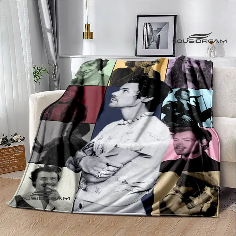 Singer H-Harry-Styles printed blanket Picnic blankets Flange warm blanket Soft and comfortable blanket bed linings birthday gift