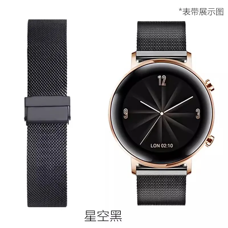 Huawei Watch用ミラネーゼストラップ,スチールブレスレット,Samsung Galaxy Watch 4, 5, 6, Huawei gt2,gt3,42mm, Honor magic2,42mm用