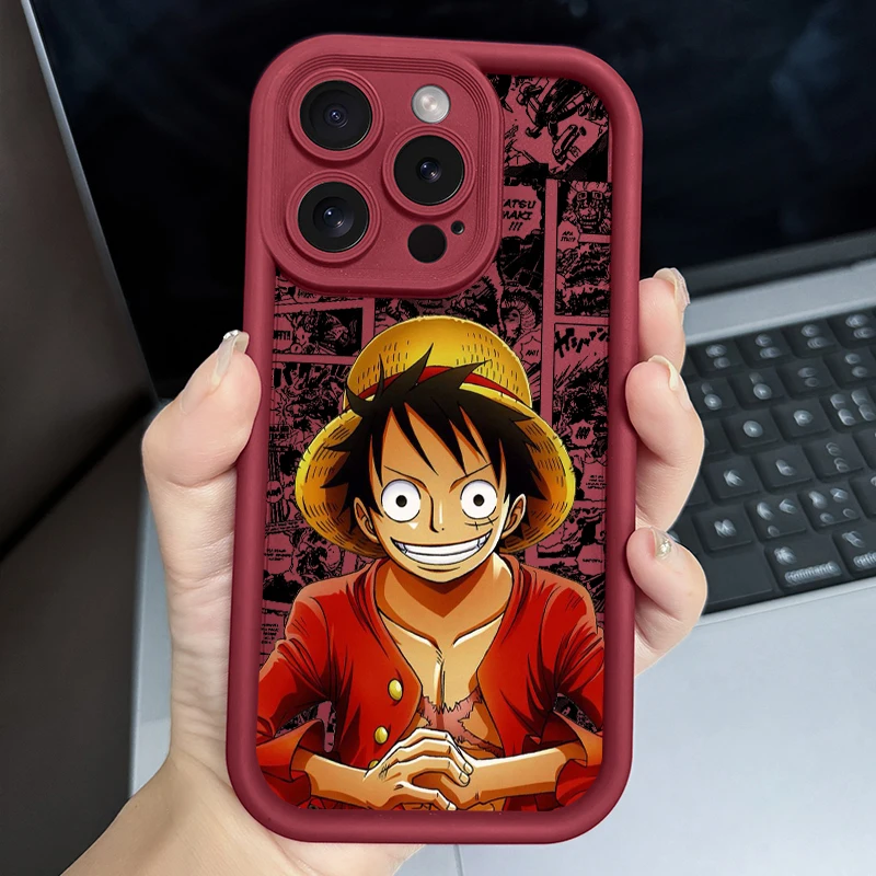 Coque de téléphone en TPU pour Apple iPhone, Bic One Piece, Luffy Zoro Eye Ladder, 15 14 13 12 11 XS Poly X Pro Max Plus