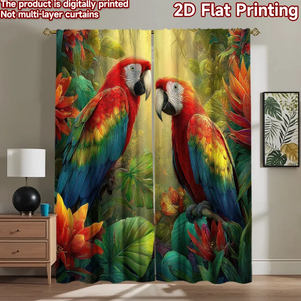 

1pc 2D flat Photography Backdrop Tapestry Colorful Parrots in Jungle 100% Polyester Anniversary Use for Suitable for oversized