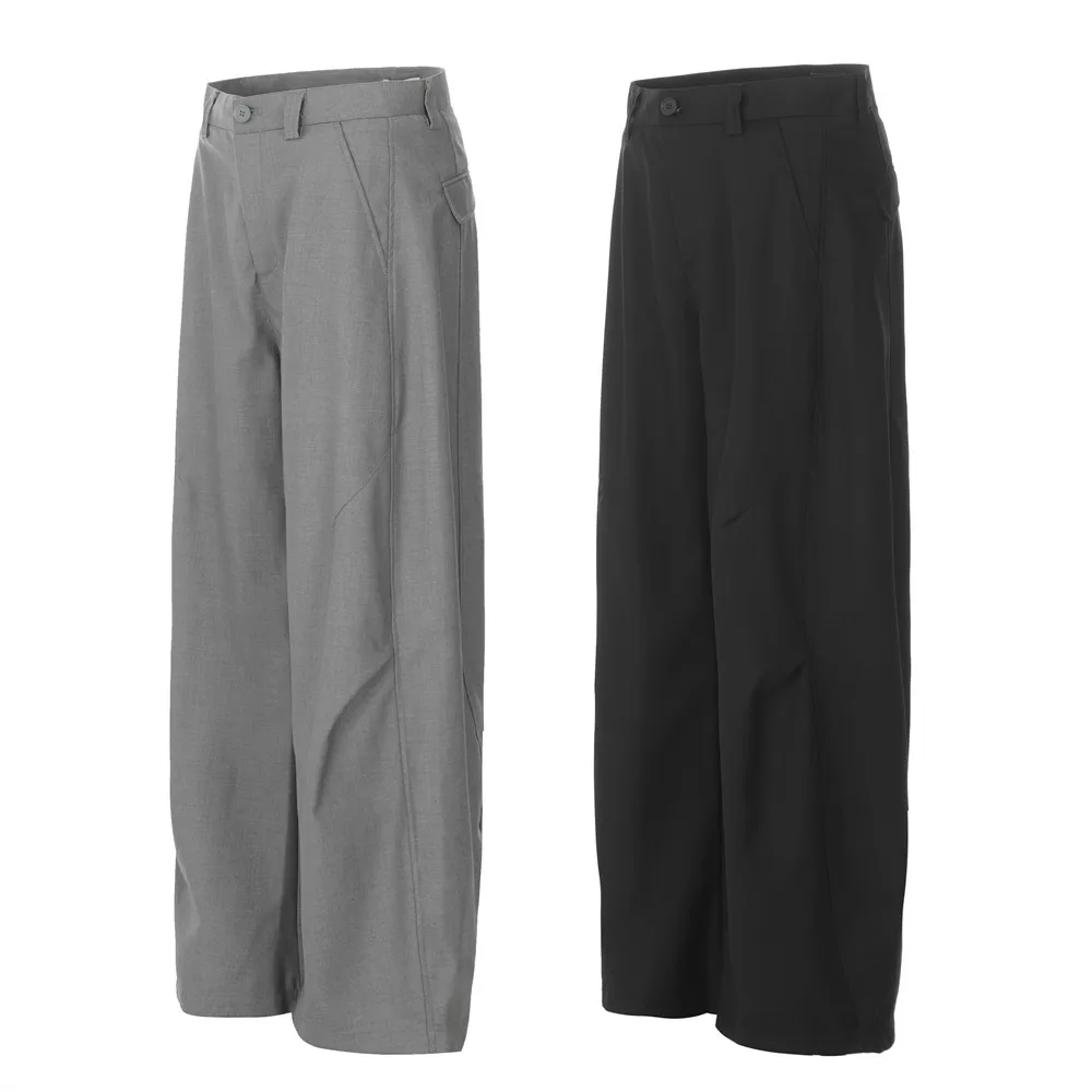 Stile americano 2025 nuovi uomini di moda tinta unita semplice basic casual alla moda pantaloni larghi a gamba larga pantaloni maschili vestiti inferiori