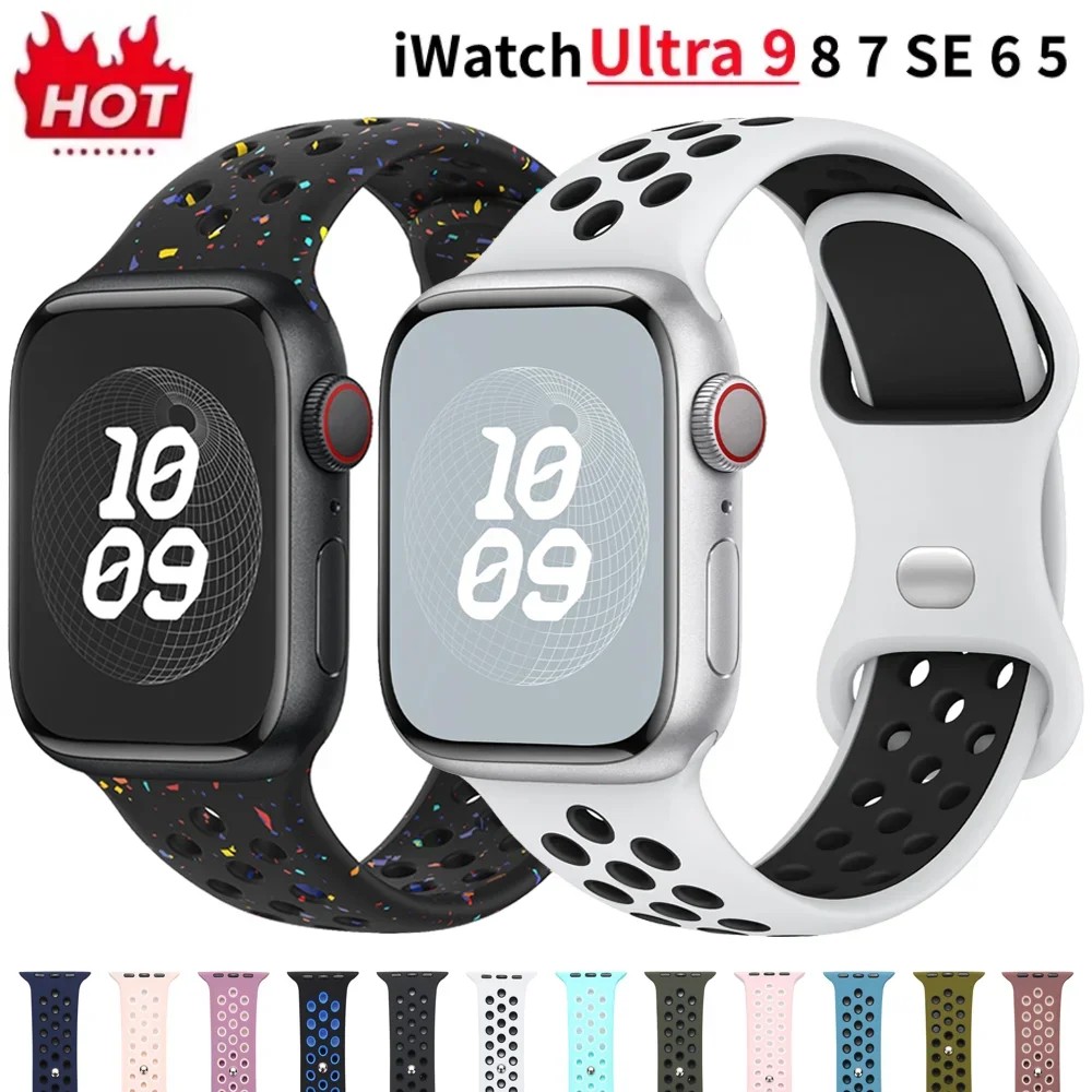 حزام ل سوار ساعة أبل 46 مللي متر 49 مللي متر 44 مللي متر 45 مللي متر 40 مللي متر 41 مللي متر 38 42 مللي متر كوريا تنفس سوار iwatch سلسلة 10 8 SE 7 6 5 9 Ultra