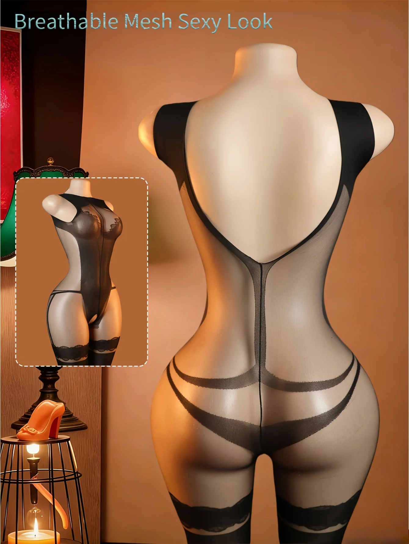 2-Pack – Sexy fishnet bodysuit; comfortable, form-fitting design for adults; suitable for themed costumes or intimate wear.