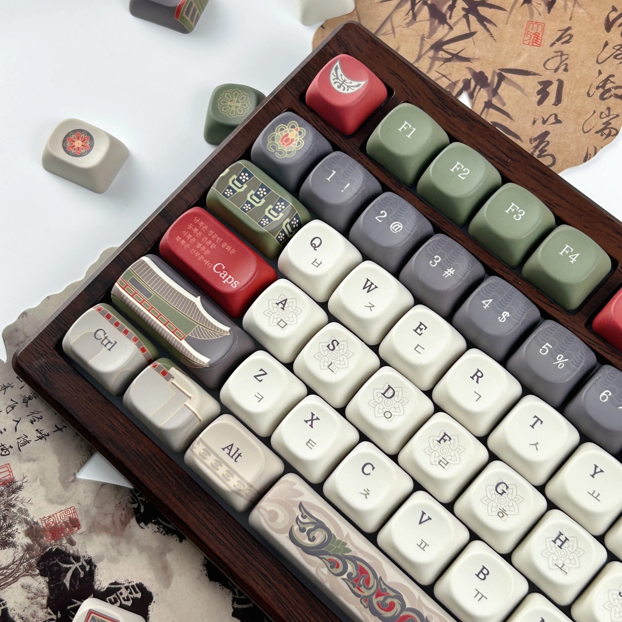 MAIMOOO Korean Keycaps MOA Profile Gyeongbokgung Palace Retro Architectural Style Keycap for Mechanical Keyboard 경복궁 한글 키캡