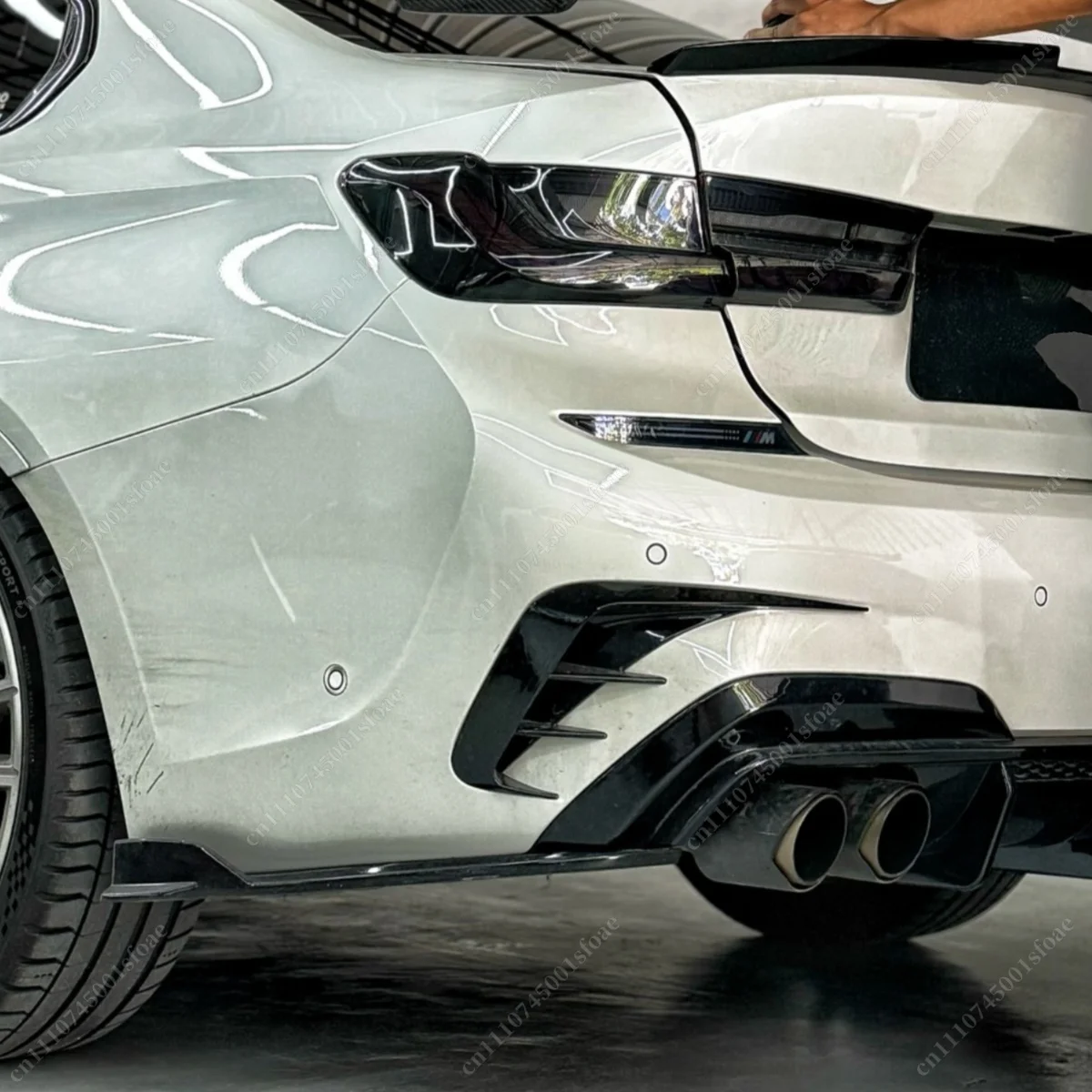 M-Pack Rear Bumper Corner Splitter for BMW 3 Series G20 G21 G28 Pre-facelift 2019-2022 ABS Diffuser BodyKit Tuning Modification
