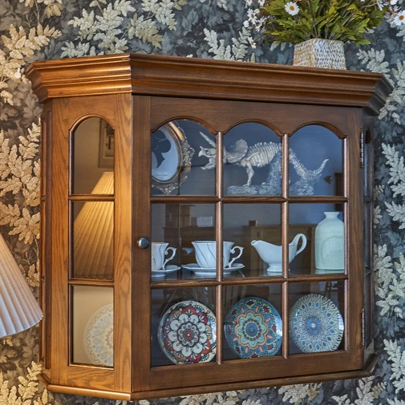 

Vintage solid wood cup holder used cup holder cabinet wall cabinet