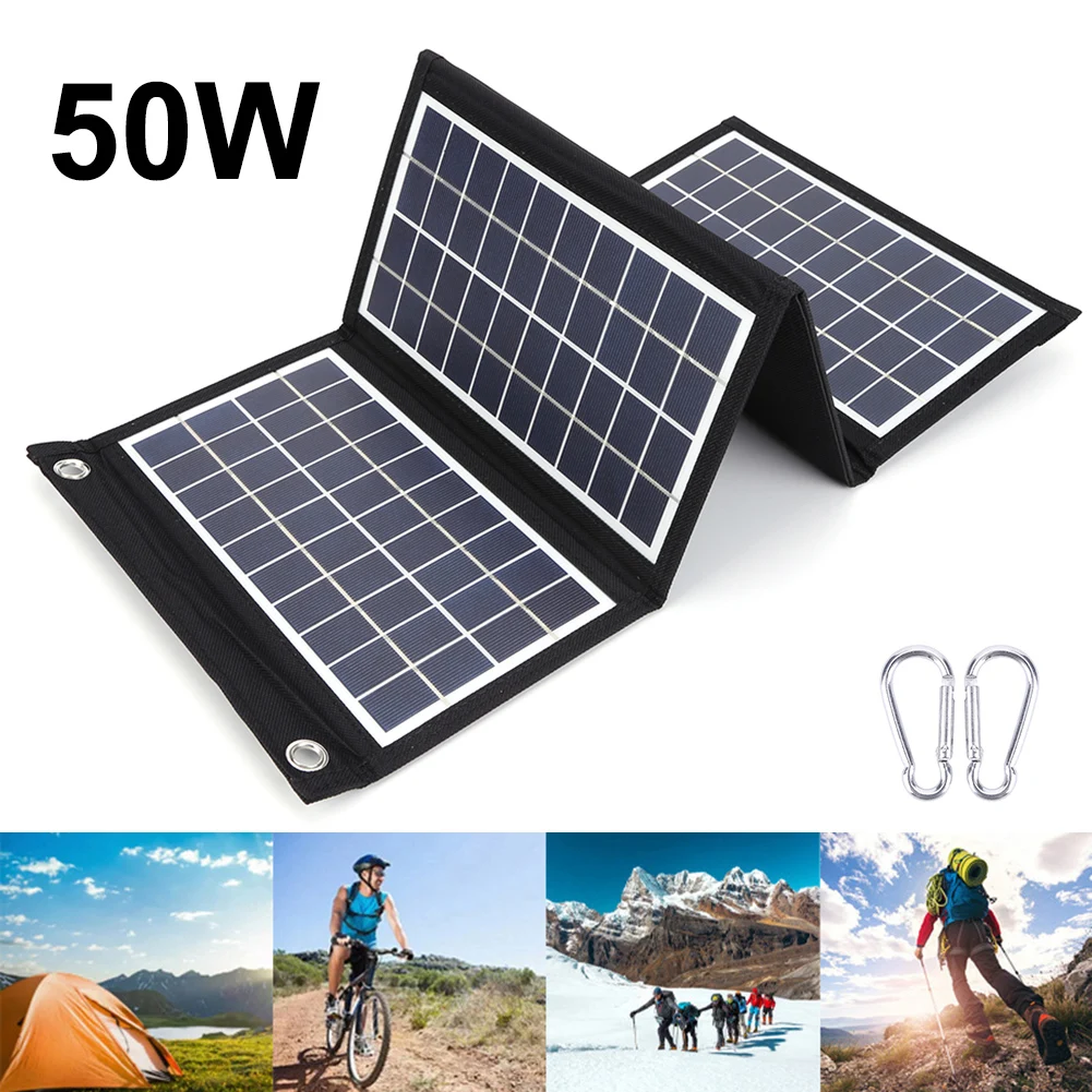 30/40/50W Foldable Solar Panels Portable Solar Panels Charger 5V 3A Power Solar Panel Mobile Power Supply for Outdoor Tourism