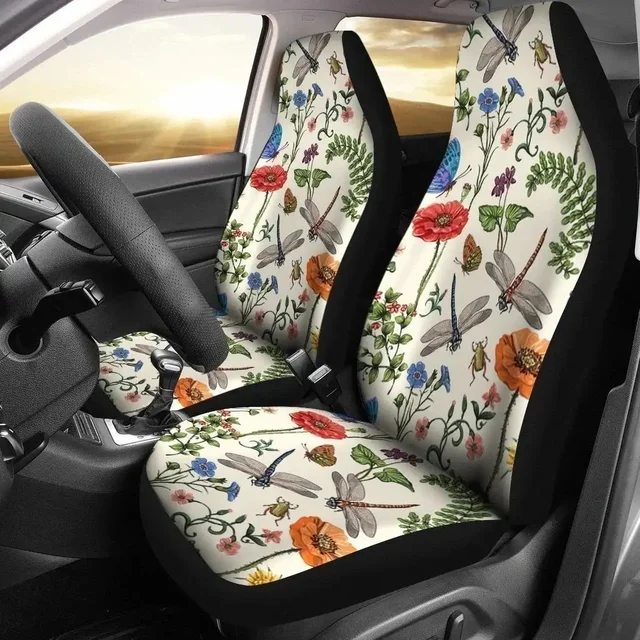 Colorful Watercolor birds Floral flowers Car Back Seat Pet Covers, offers Backseat Seat Covers, Seat Protector, Car Accessories, Abstract Art