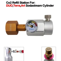 CO2 Refill Station Adaptor For SodaStream DUO Art Terra Quick Connect Cylinder From Big Carbonator Tank to Small Bottle Recharge