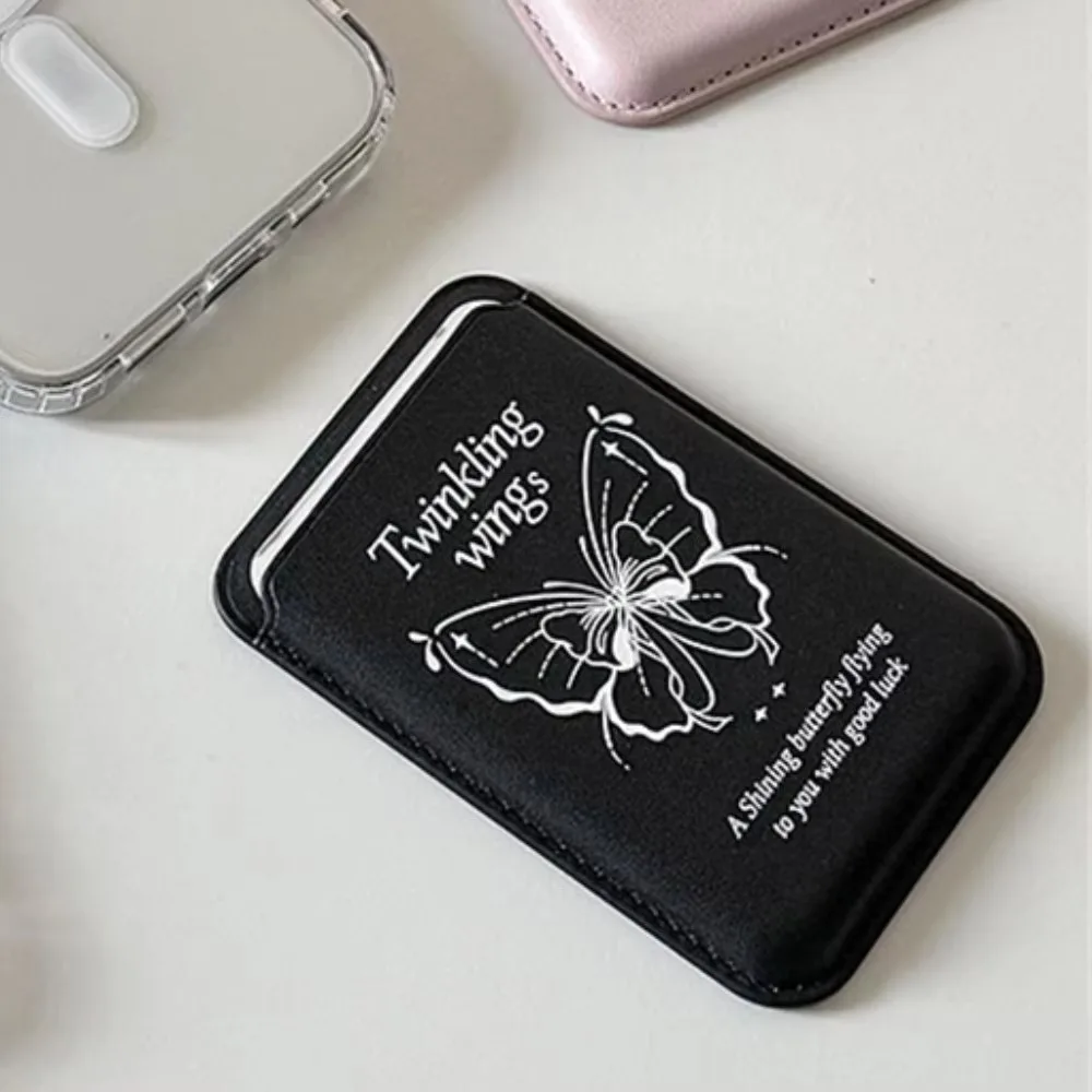 

Y2K Magnetic Card Clip Dustproof Anti-Fingerprint Wallet Card Holder Leather Phone Case for For iPhone 15 14 Pro Max