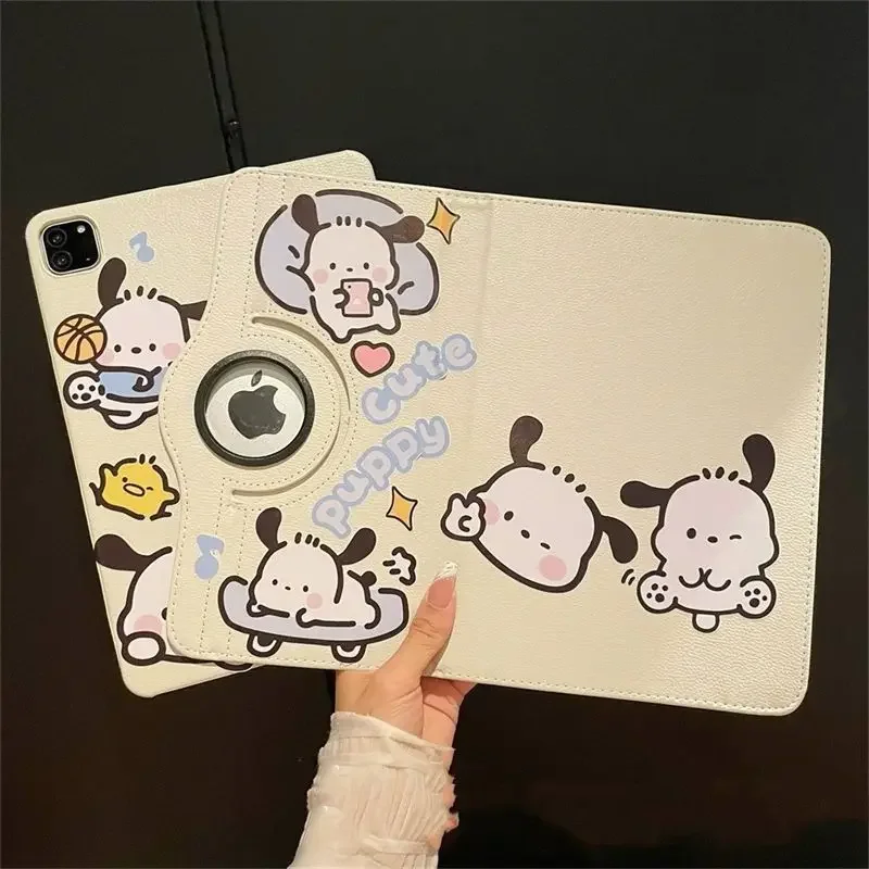 

Pochacco Ipad Case For 2022 10th Generation 10.9inch Kawaii Cartoon Case Pro 11in 10.5Inch 360° Rotate Protect Shell Case Gift