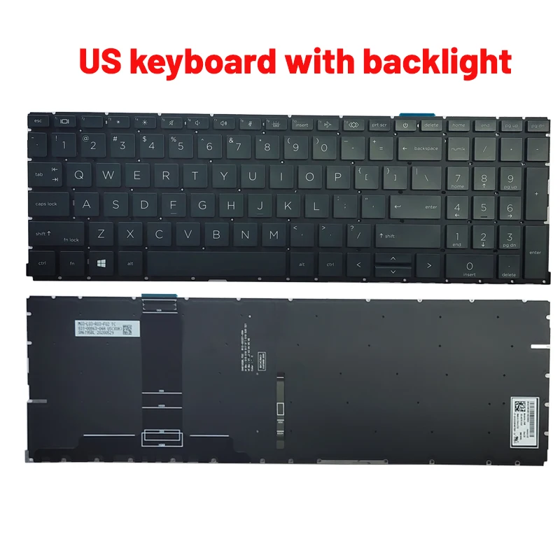 Imagem -06 - Teclado do Portátil com Retroiluminação sem Retroiluminação para hp 455 450 g8 g9 655 650 g8 g9 Russo us uk Espanhol Francês Novo