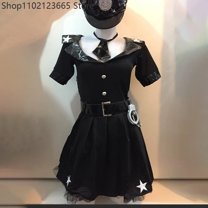 

Black Police Uniform Cosplay Adult Female Outfit Halloween Party Performance Costume Couple Game Sexy Policewoman Uniform 2026