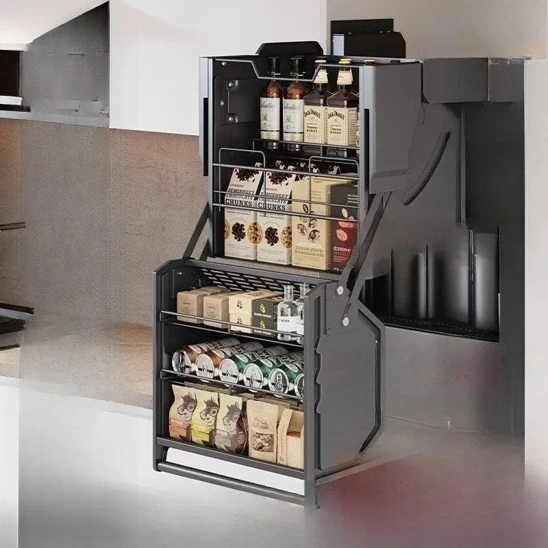 

cabinet lift basket Kitchen Seasoning basket Deepening storage rack