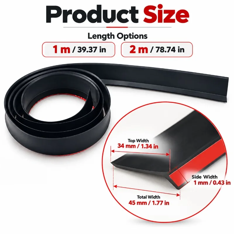 1PC 1/2M 39.37/78.74IN Window Rain Guard Strip Door Window Sill Water Deflector Seal Strip Self Adhesive Weather Protection