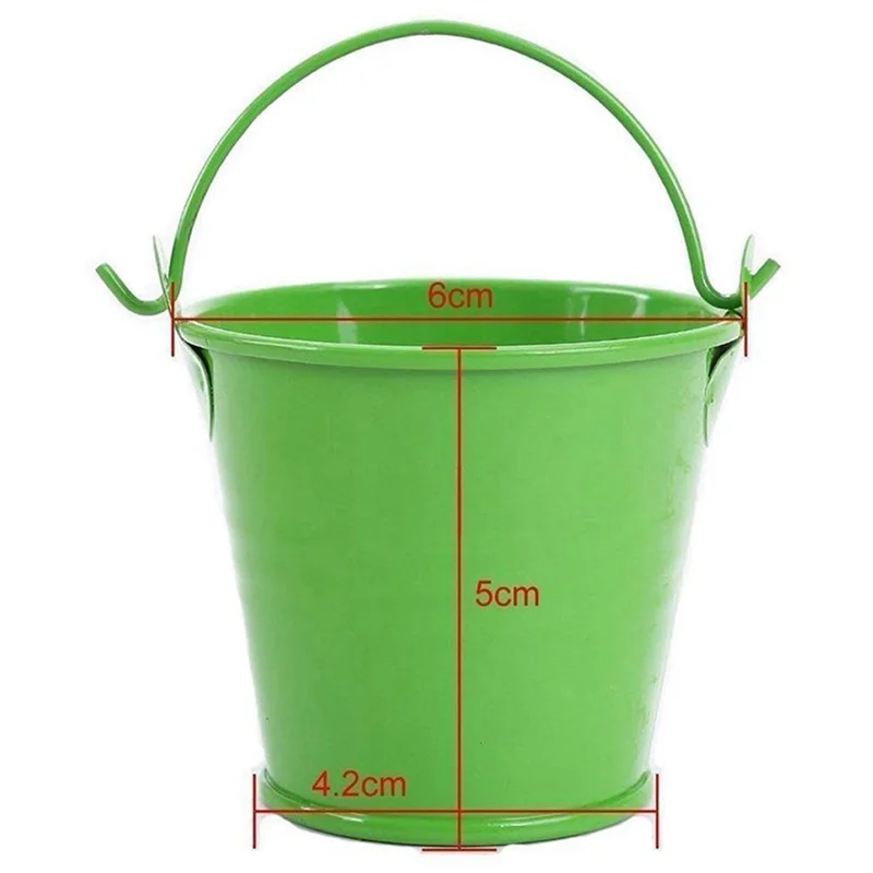 AB46-36Pcs Planter For Flowers Mini Buckets Metal Table Decoration (Random Color)