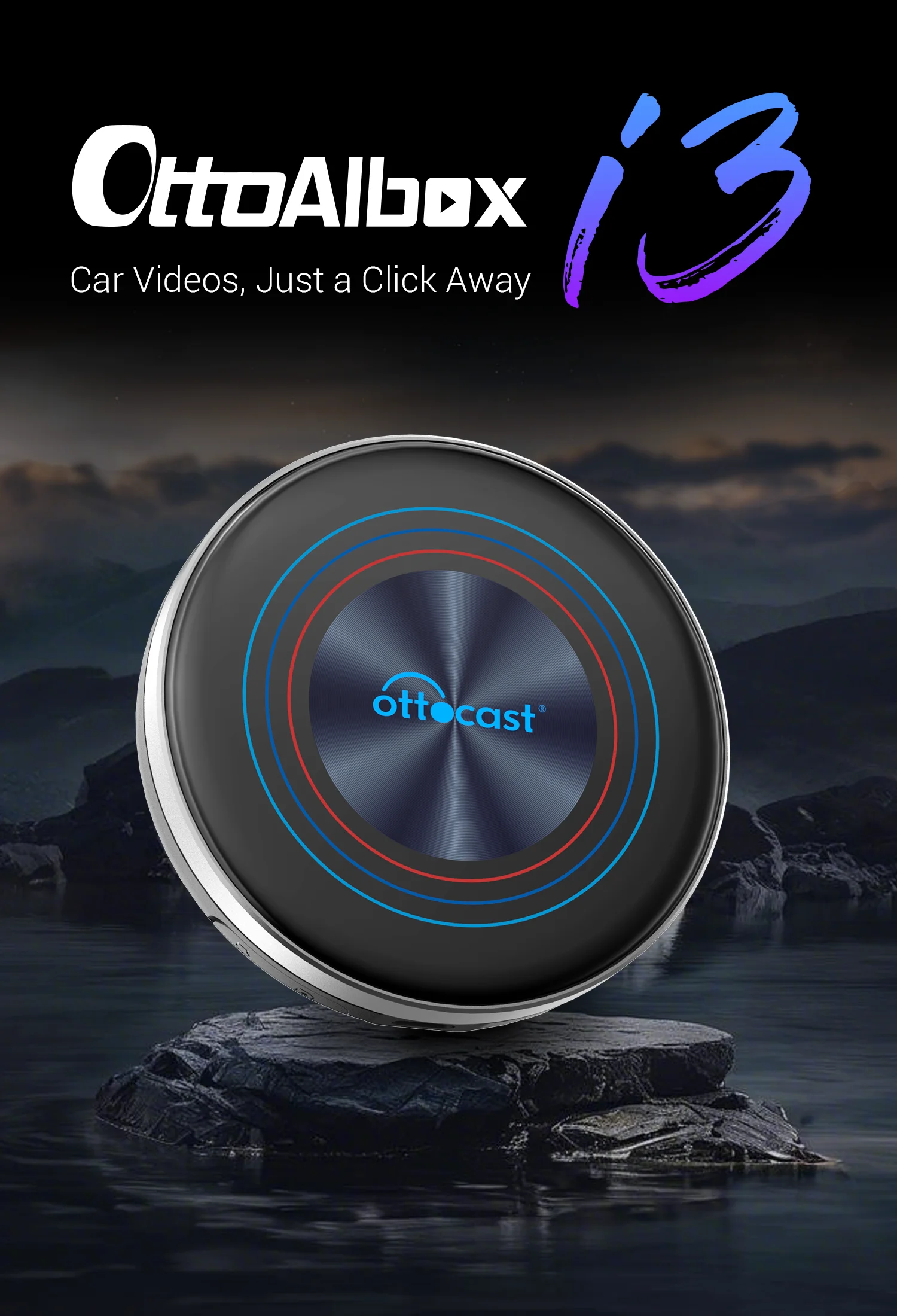 OTTOCAST OttoAiBox I3 Kabelloses CarPlay Snapdragon 6125 Android 13 AI Box für Netflix für BMW ID6 ID7 ID8 ID9 Auto-Zubehör – Detail 1