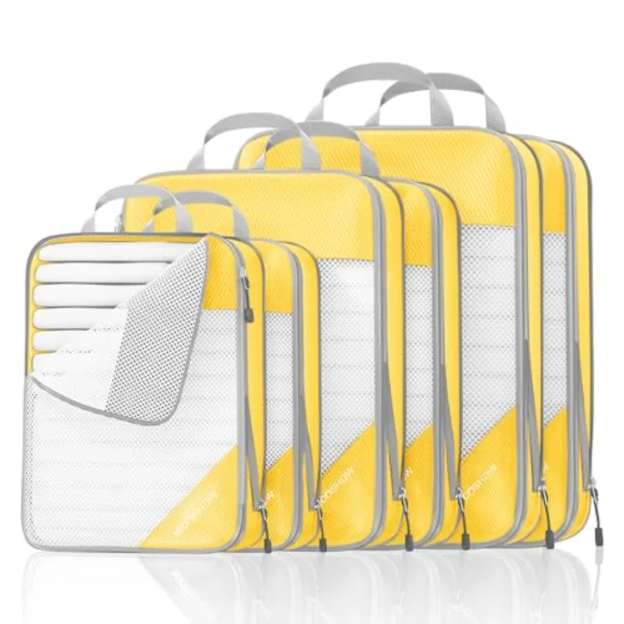 

Комплект из 6 компрессионных упаковочных кубов для путешествий – компактные органайзеры для багажа, экономящие место