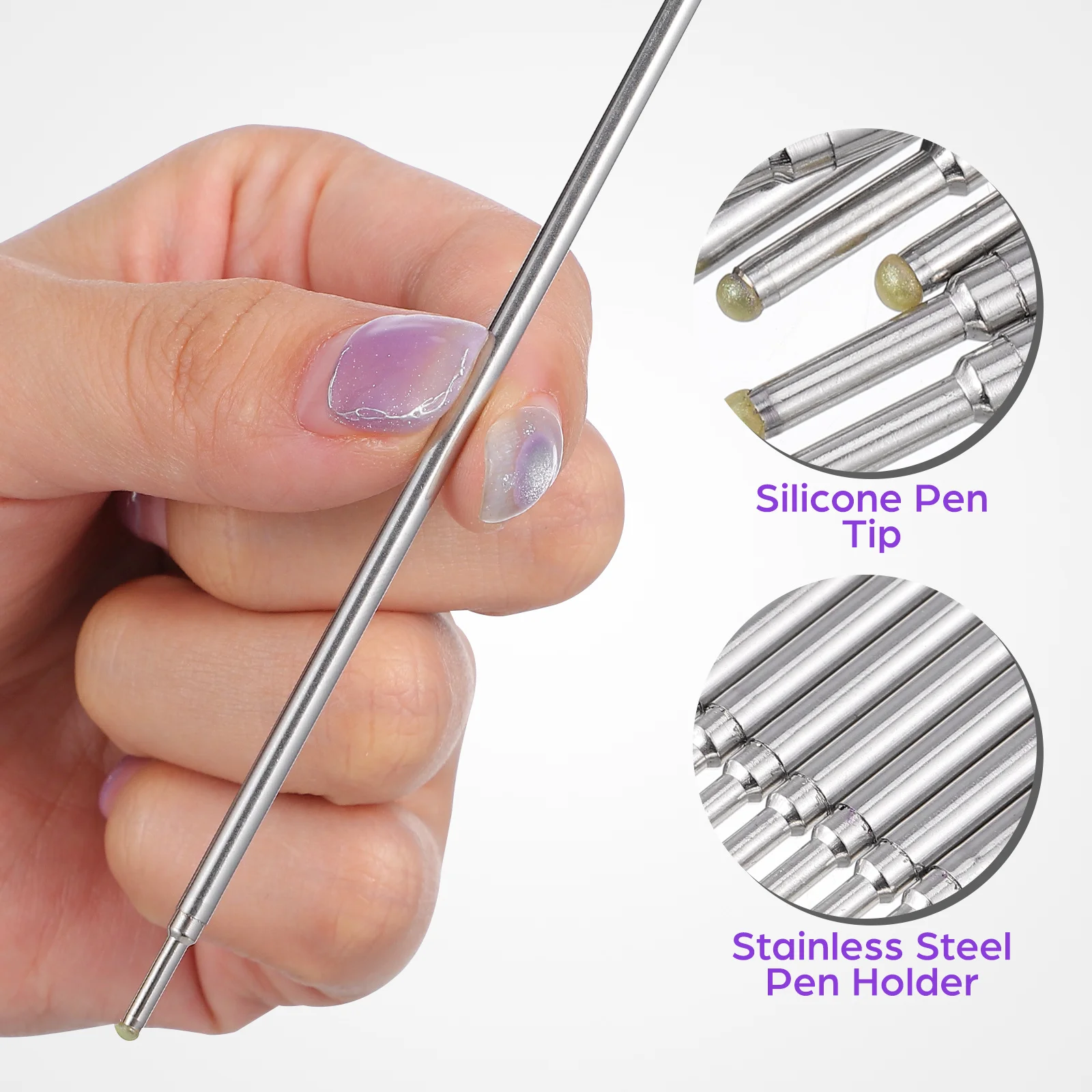 20 قطعة من الأساسية لقلم القلم النوى الأرجواني لعلامة الجلد Microblading نصائح نقطة دقيقة آمنة لا الميثانيال