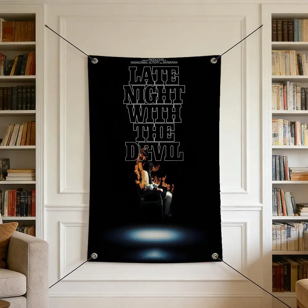 Movie L-Late Night with the Devil Flags Warm Home Flag 4 Grommets Wrinkle Free Indoor Outdoor
