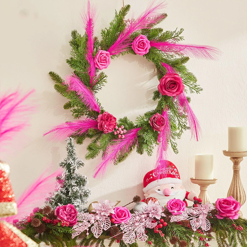 10 Stück künstliche Pampasgras-Dekor, künstliche Pampas-Blume, Blumenvase, Füller, Blumenarrangement, Zuhause, Zimmer, Hochzeit, Herbstdekoration – Detail 4